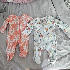 Girl's Douple Zip Sleeper/Onesie - 2 set
